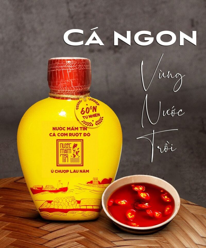 Bình gốm nước mắm Tĩn cá cơm ruột đỏ 60N 500ml