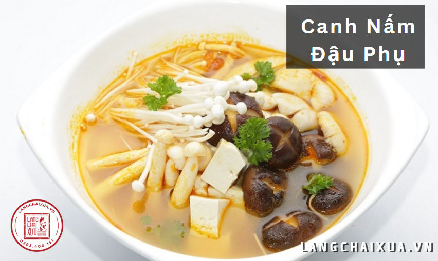 Cách làm canh nấm đậu phụ 