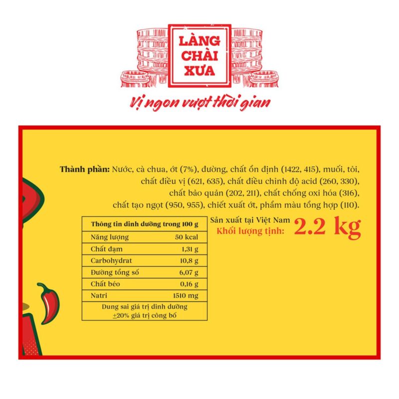 Alternative view of [Chai 2.2Kg] Tương ớt Thôn Xanh Farm Chilli cay nồng tự nhiên, ớt tươi sạch từ trang trại - Làng Chài Xưa