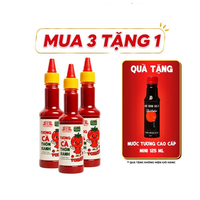 [Tặng 1 nước tương 125ml] Combo 3 Tương cà Làng Chài Xưa 270g - Trang trại cà chua sạch