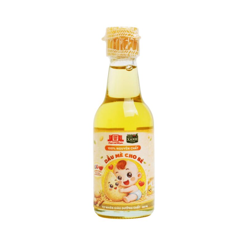 [Chai 60ml] Dầu mè dinh dưỡng Thôn Xanh Farm ép nguội tự nhiên cho bé ăn dặm – Làng Chài Xưa