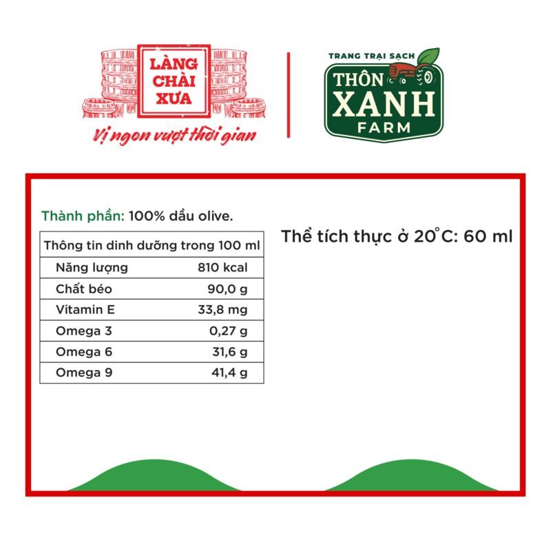 Alternative view of [Chai 60ml] Dầu olive nguyên chất Thôn Xanh Farm ép lạnh từ Italian Olive cho bé ăn dặm – Làng Chài Xưa