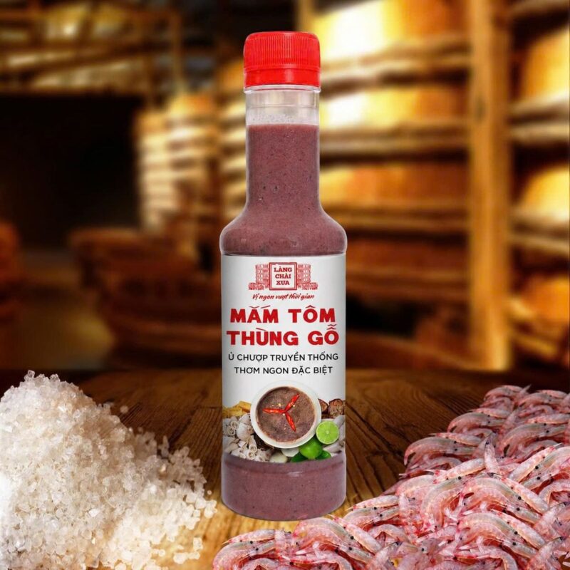 Chai mắm tôm thùng gỗ Làng Chài Xưa 290g