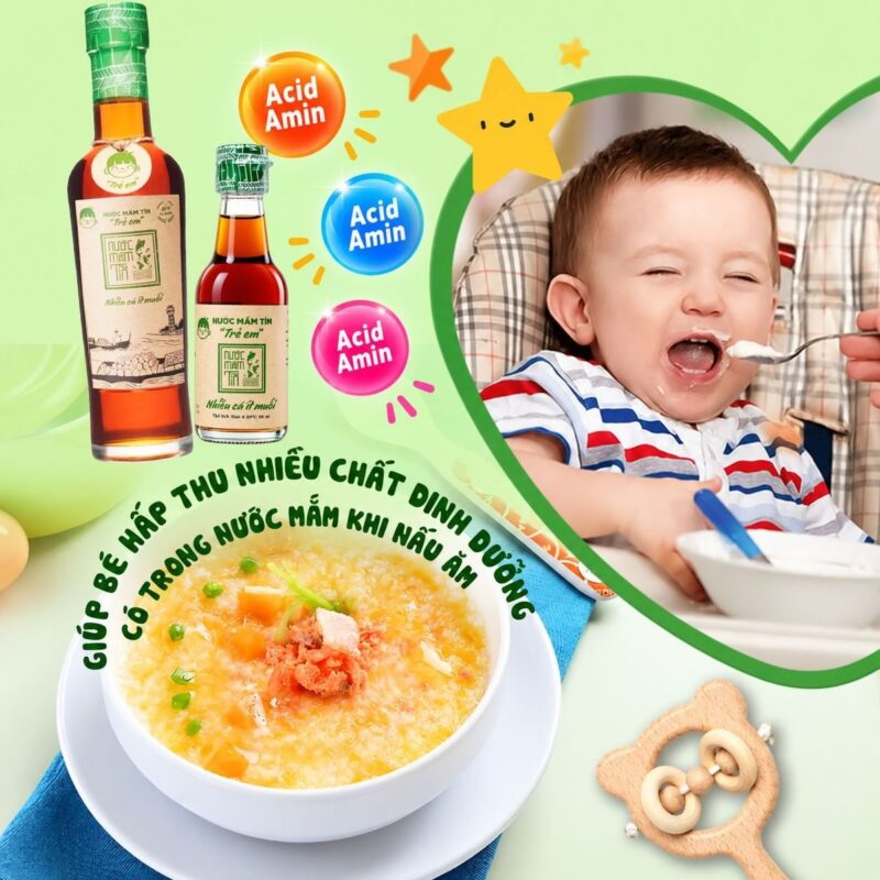 Nước mắm tĩn trẻ em cho bé ăn dặm độ đạm 42N - 60ml 16 Cháo ăn dặm nêm nước mắm Tĩn trẻ em