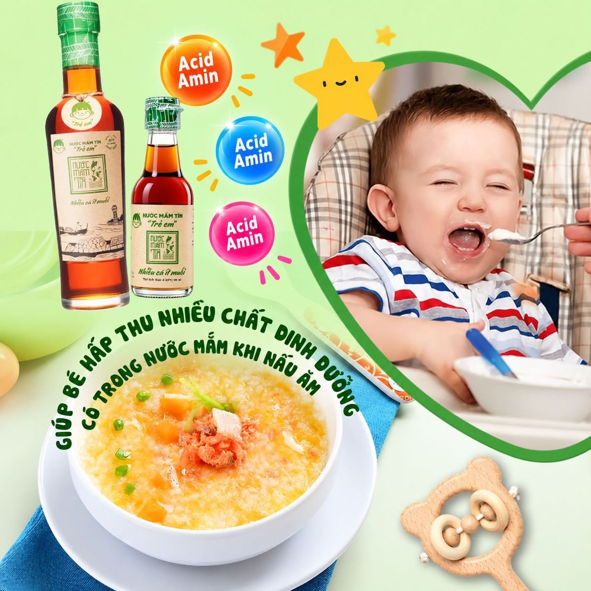 Nước mắm tĩn trẻ em cho bé ăn dặm độ đạm 42N - 60ml 26 Nước mắm tĩn trẻ em cho bé ăn dặm độ đạm 42N - 60ml