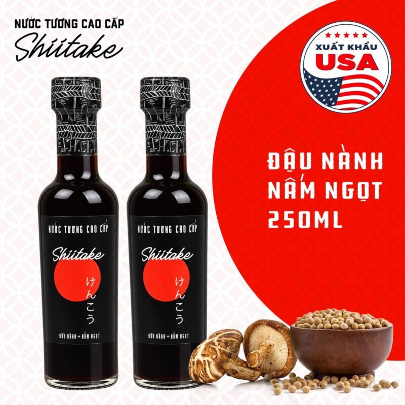 Combo 2 Chai Nước Tương Shiitake Làng Chài Xưa 250ml