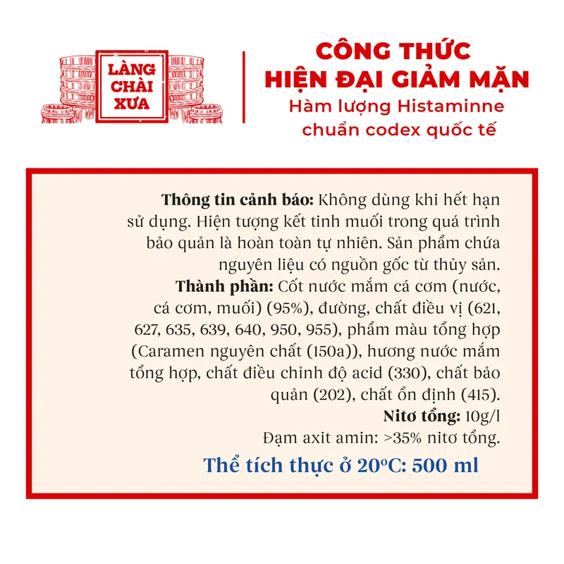 Alternative view of [Thùng 6 chai] Nước mắm nhỉ xuất khẩu nhãn xanh 500ml - Làng Chài Xưa