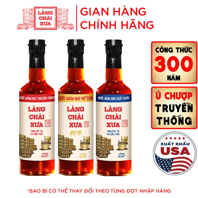 [Combo 3 chai - 3 vị] Nước Mắm Nhỉ Nhãn Xanh Xuất Khẩu, Nhãn Đỏ Đậm Đà, Nhãn Vàng Sánh Dặc 500ml/1 chai thủy tinh