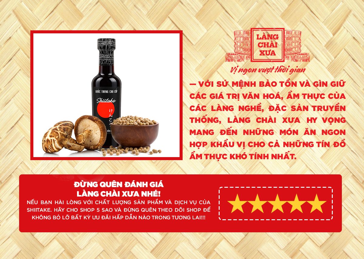 Combo 3 Chai Nước Tương Shiitake Làng Chài Xưa 250ml