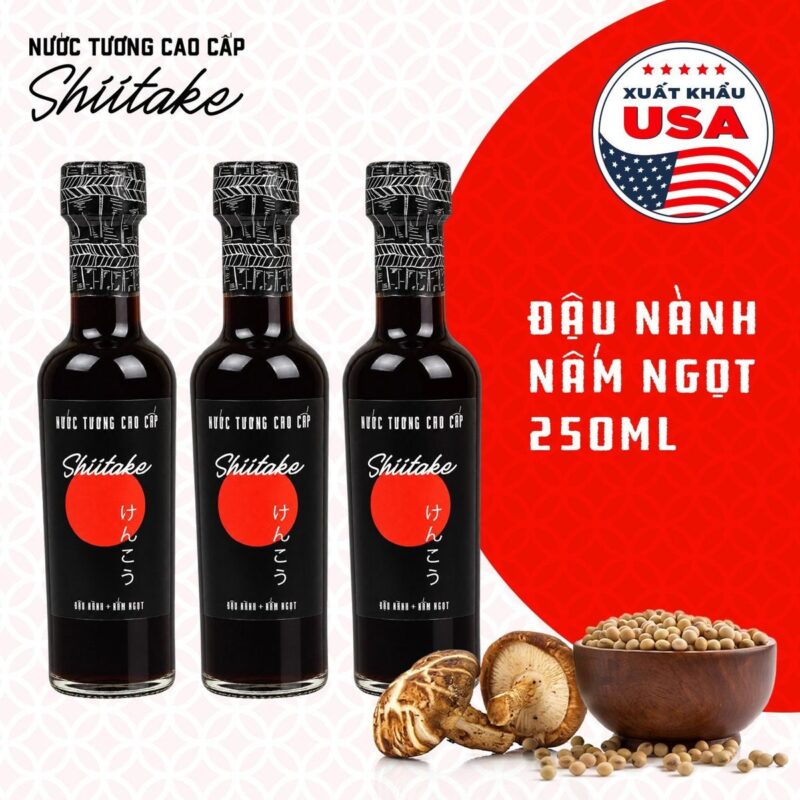 Combo 3 Chai Nước Tương Shiitake Làng Chài Xưa 250ml