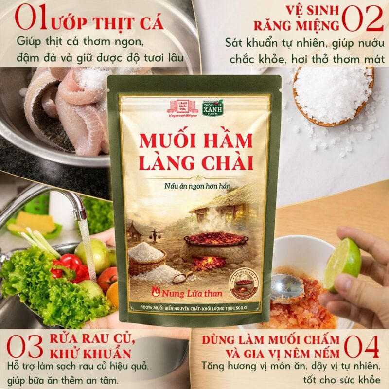 Combo 3 Túi Muối Hầm Làng Chài Xưa 500g