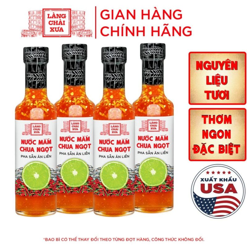 [COMBO 4 CHAI] NƯỚC MẮM CHUA NGỌT CAO CẤP 300G - LÀNG CHÀI XƯA