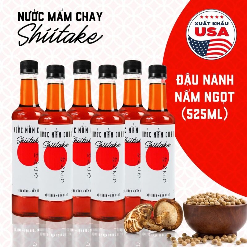 Combo 6 Chai Nước Mắm Chay Shiitake Làng Chài Xưa 525ml