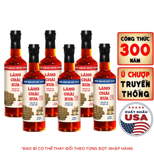 [Combo 6 Chai] Nước Mắm Nhỉ Truyền Thống (3 Chai Đỏ + 3 Chai Xanh) - Làng Chài Xưa