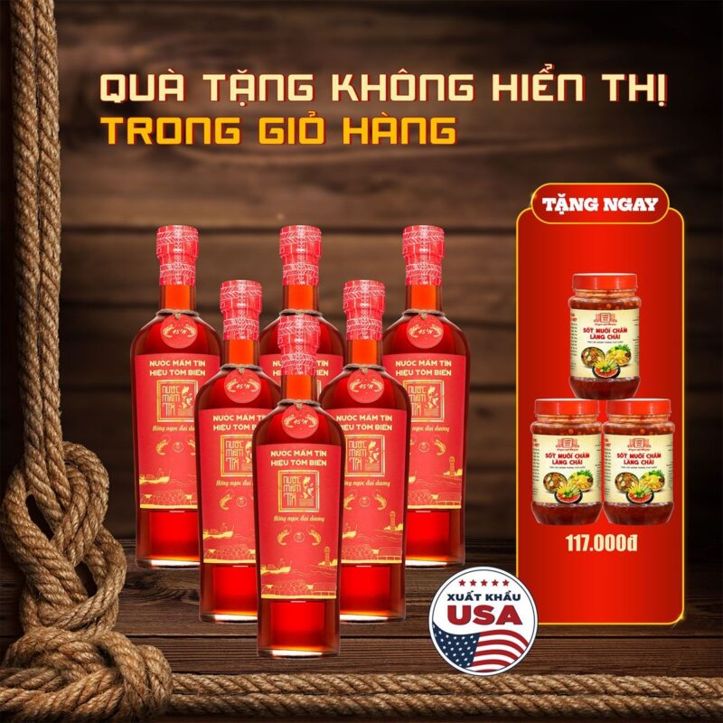 [Tặng 3 Sốt Muối Chấm] Combo 06 Chai Nước Mắm Tôm Biển độ đạm 45N tự nhiên - Nước Mắm Tĩn 500ml/chai Hồng Ngọc Đại Dương nguyên chất truyền thống sạch