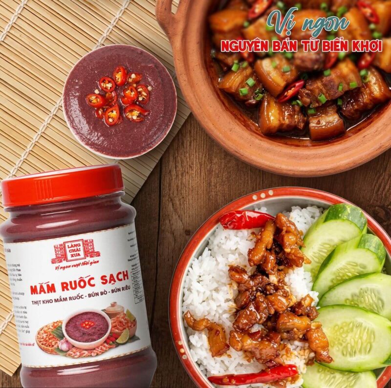 [Hủ 260g] Mắm Ruốc Sạch Làng Chài Xưa - Chế biến thịt kho mắm ruốc, bún bò, bún riêu rất ngon - Ảnh 8