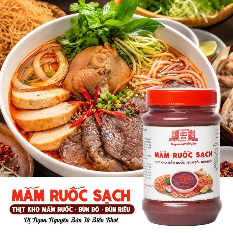 [Hủ 260g] Mắm Ruốc Sạch Làng Chài Xưa - Chế biến thịt kho mắm ruốc, bún bò, bún riêu rất ngon - Ảnh 4