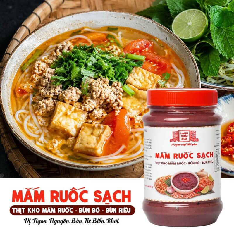 [Hủ 260g] Mắm Ruốc Sạch Làng Chài Xưa - Chế biến thịt kho mắm ruốc, bún bò, bún riêu rất ngon - Ảnh 5