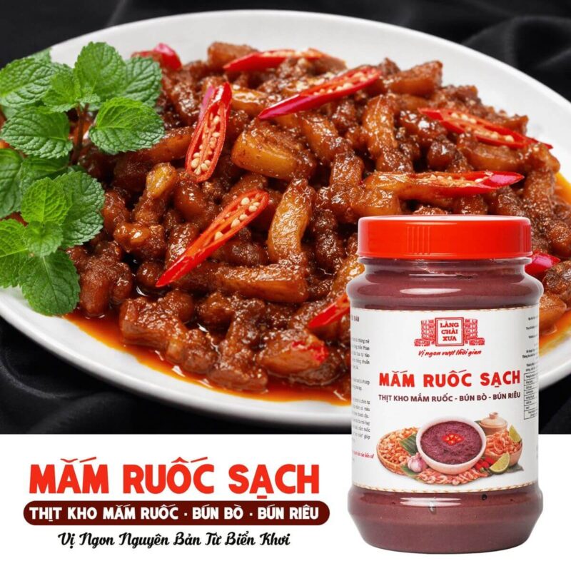 [Hủ 260g] Mắm Ruốc Sạch Làng Chài Xưa - Chế biến thịt kho mắm ruốc, bún bò, bún riêu rất ngon - Ảnh 9