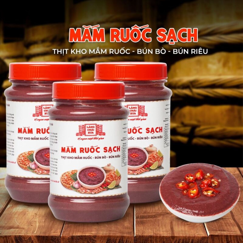 [Combo 3 hủ 260g] Mắm Ruốc Sạch Làng Chài Xưa - Chế biến thịt kho mắm ruốc, bún bò, bún riêu rất ngon