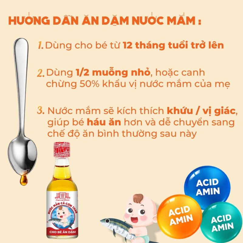 Nước mắm cá cơm than an toàn cho bé ăn dặm 60ml/chai 14 Hướng dẫn dùng nước mắm cá cơm than cho bé ăn dặm