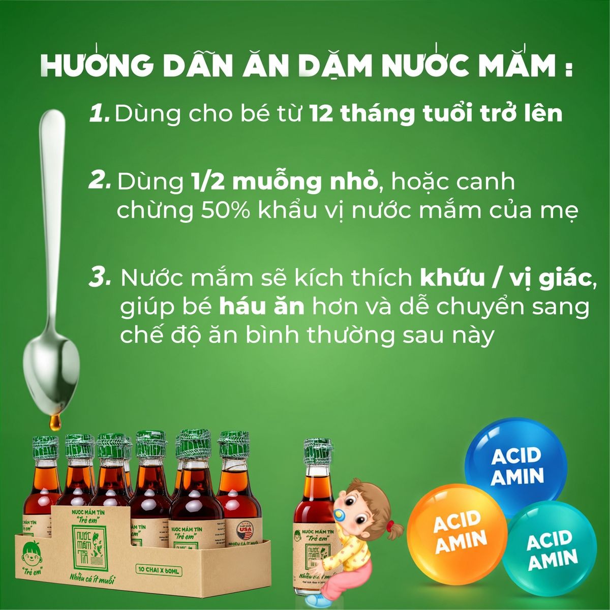 Nước mắm tĩn trẻ em cho bé ăn dặm độ đạm 42N - 60ml 27 Nước mắm tĩn trẻ em cho bé ăn dặm độ đạm 42N - 60ml