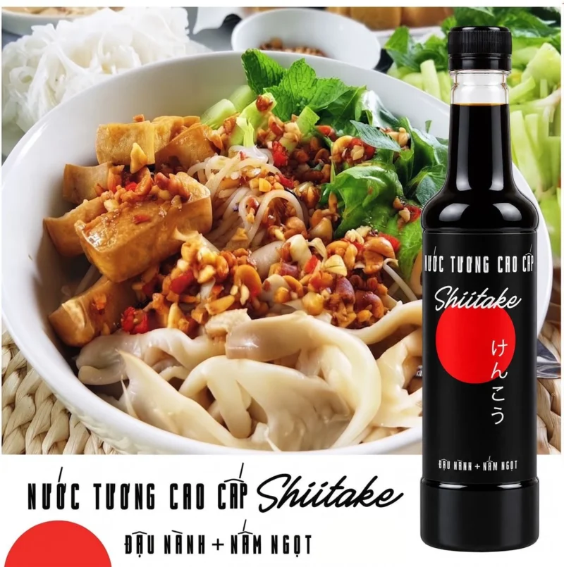 [Tặng nước tương ăn bún] Thùng 6 chai Nước tương cao cấp Shiitake chai nhựa 525ml lên men tự nhiên từ đậu nành và nấm ngọt - ảnh 11