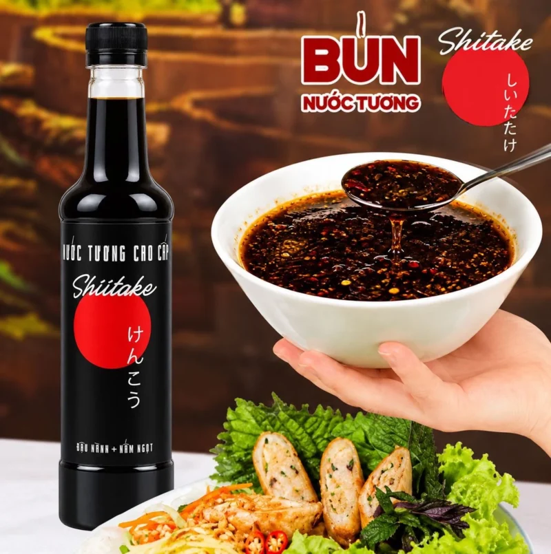 [Tặng nước tương ăn bún] Thùng 6 chai Nước tương cao cấp Shiitake chai nhựa 525ml lên men tự nhiên từ đậu nành và nấm ngọt - ảnh 6