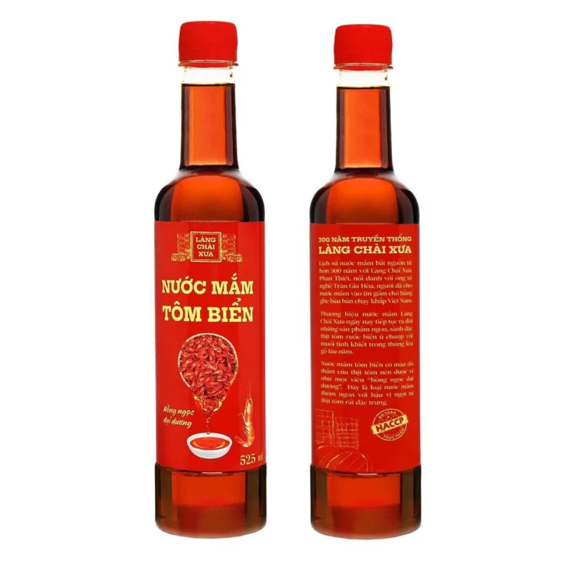 [TẶNG 1 NƯỚC TƯƠNG 125ML] Thùng 6 chai (3 Vị Than - Vàng - Tôm) Nước Mắm Nhỉ Truyền Thống Làng Chài Xưa 525ml/chai nhựa - ảnh 4