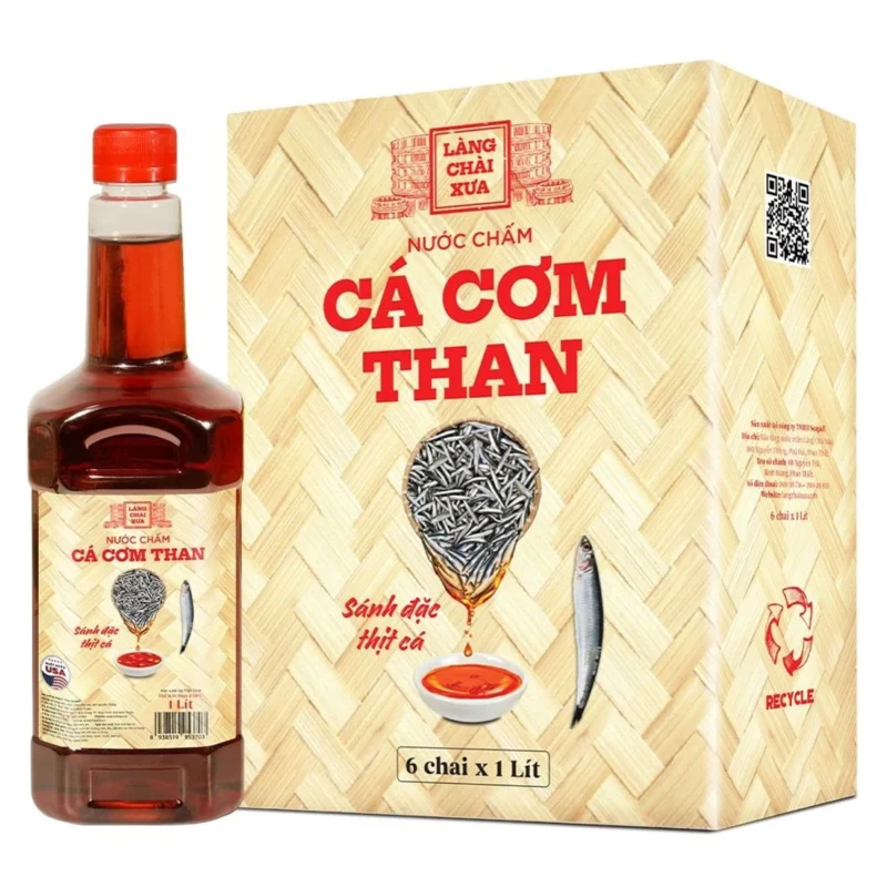 [Tặng 1 nước tương 125ml] THÙNG 6 CHAI NƯỚC CHẤM CÁ CƠM THAN 1L - LÀNG CHÀI XƯA - ảnh 3