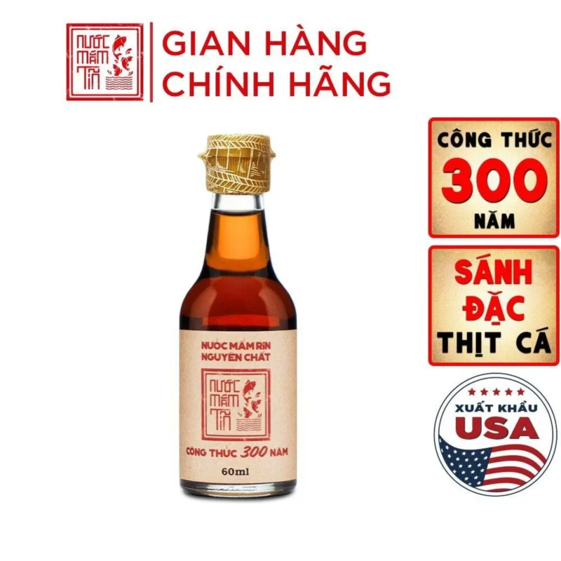 01 Chai 40N 60ml Nước Mắm Tĩn Nhãn Đỏ cá cơm than Mini 40N 60ml/chai Rin Nguyên Chất Truyền Thống - ảnh sản phẩm