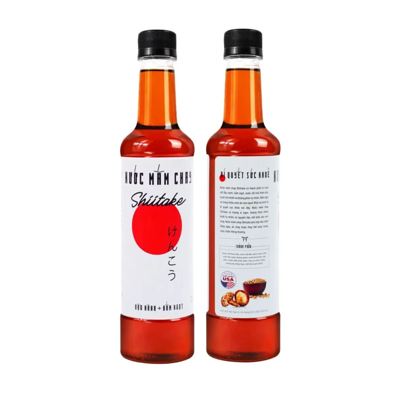 [525ml] Nước mắm chay cao cấp Shiitake ủ chượp từ đậu nành, nấm ngọt và trái thơm, chai nhựa 525ml/chai - ảnh 7