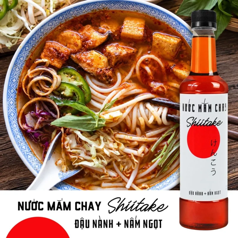 [525ml] Nước mắm chay cao cấp Shiitake ủ chượp từ đậu nành, nấm ngọt và trái thơm, chai nhựa 525ml/chai - ảnh 9