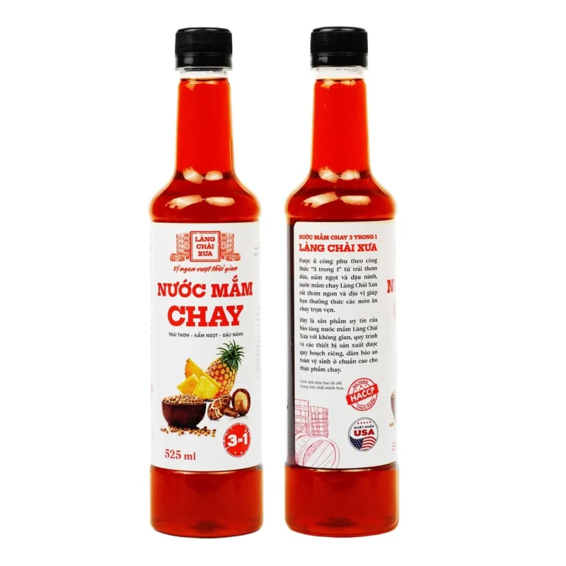 [TẶNG 1 NƯỚC TƯƠNG 125ML] Thùng 6 chai nước mắm CHAY 3 trong 1 Làng Chài Xưa chai nhựa 525ml - ảnh 5