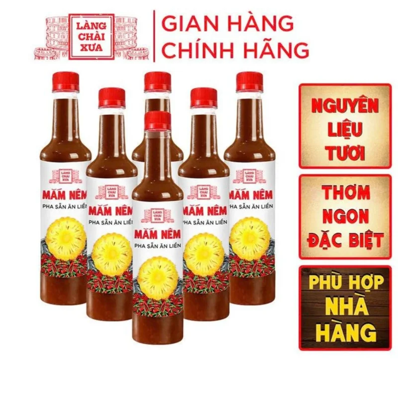 [THÙNG 6 CHAI NHỰA 620G] MẮM NÊM PHA SẴN ĂN LIỀN LÀNG CHÀI XƯA, NGUYÊN LIỆU TƯƠI, THƠM NGON ĐẶC BIỆT, CHAI NHỰA 650G - ảnh 1