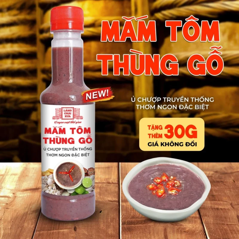 [CHAI MỚI 290G] MẮM TÔM THÙNG GỖ LÀNG CHÀI XƯA NGUYÊN LIỆU TÔM TÉP TƯƠI, THƠM NGON ĐẶC BIỆT - ảnh 1