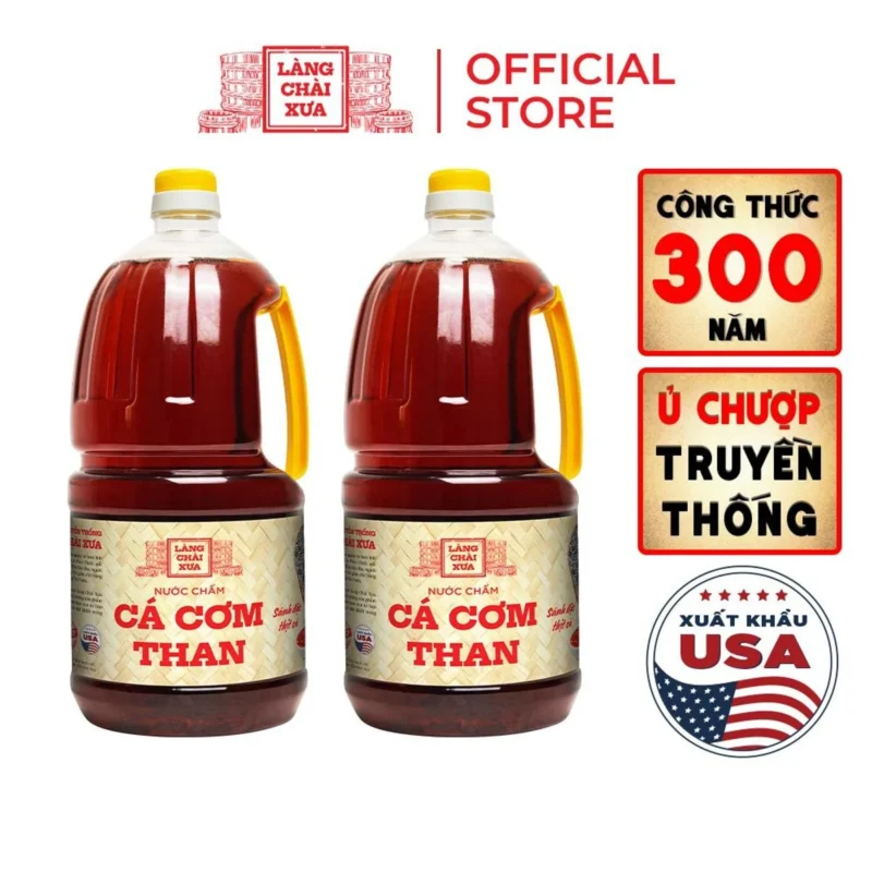 [Combo 2 CAN - 2LIT/CAN] Nước Chấm Cá Cơm Than Làng Chài Xưa chai nhựa cao cấp Đặc Biệt Thanh Dịu An toàn - ảnh sản phẩm