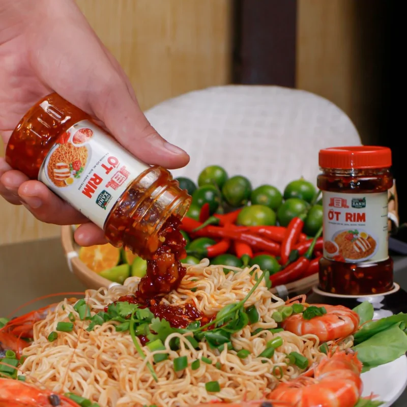 Ớt Rim Làng Chài Xưa hủ 140g Làm Từ Ớt Tươi, Tỏi Tươi Ăn Kèm Với Bún, Mì, Bánh Tráng - ảnh 3