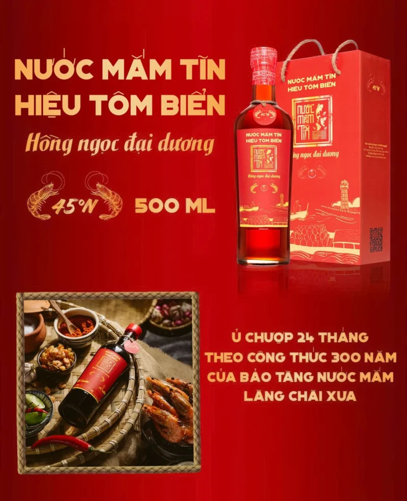 [Tặng 3 Sốt Muối Chấm] Combo 06 Chai Nước Mắm Hiệu Tôm Biển độ đạm 45N tự nhiên - Nước Mắm Tĩn 500ml/chai Hồng Ngọc Đại Dương nguyên chất truyền thống sạch - ảnh 9