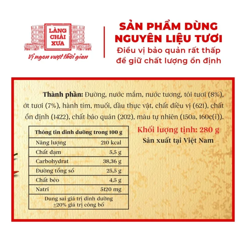 Sốt kho cá tỏi ớt Làng Chài Xưa 280g chuẩn vị cá kho thơm ngon tròn vị như kho thủ công - kho được 1.5kg cá - ảnh 2
