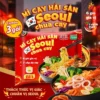 Combo 3 Gói Mì Cay Hải Sản Seoul Chua Cay 7 Cấp Độ 6 Gói Gia Vị Làng Chài Xưa - Thôn Xanh Farm - ảnh 1