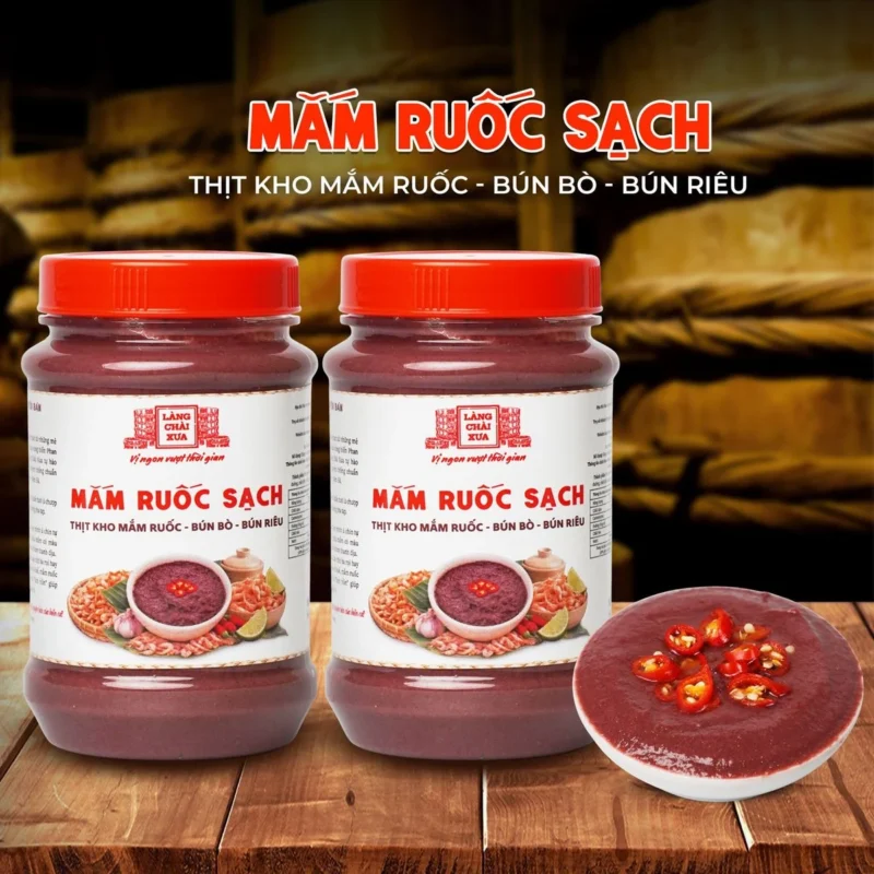 [Combo 2 hủ 260g] Mắm Ruốc Sạch Làng Chài Xưa - Chế biến thịt kho mắm ruốc, bún bò, bún riêu rất ngon - ảnh sản phẩm