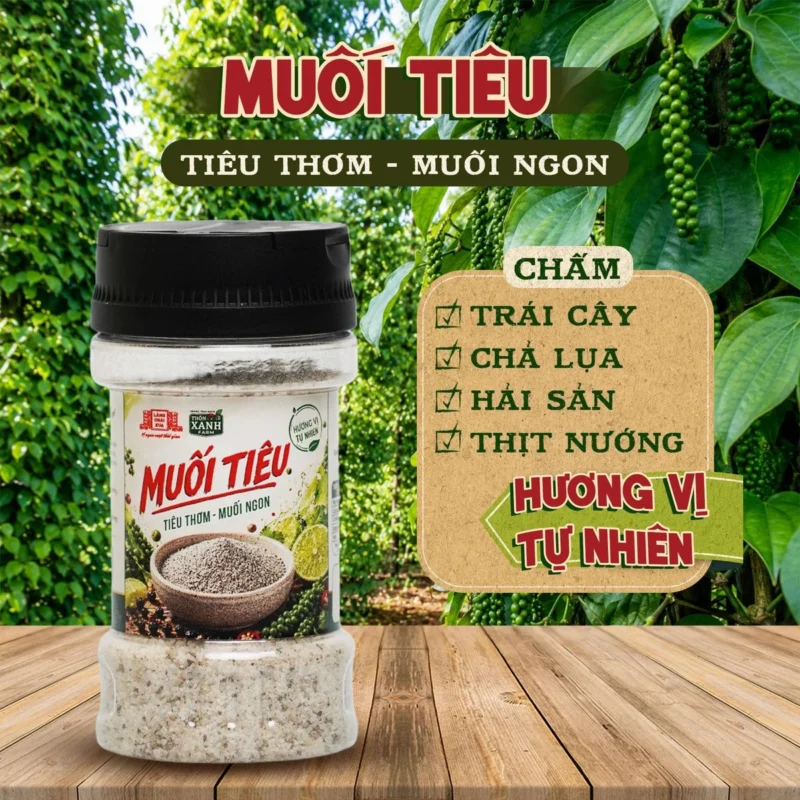 [Hủ 100g] Muối tiêu Làng Chài Xưa - Muối ngon tiêu thơm - Chấm với chả lụa, trứng, hải sản - ảnh sản phẩm