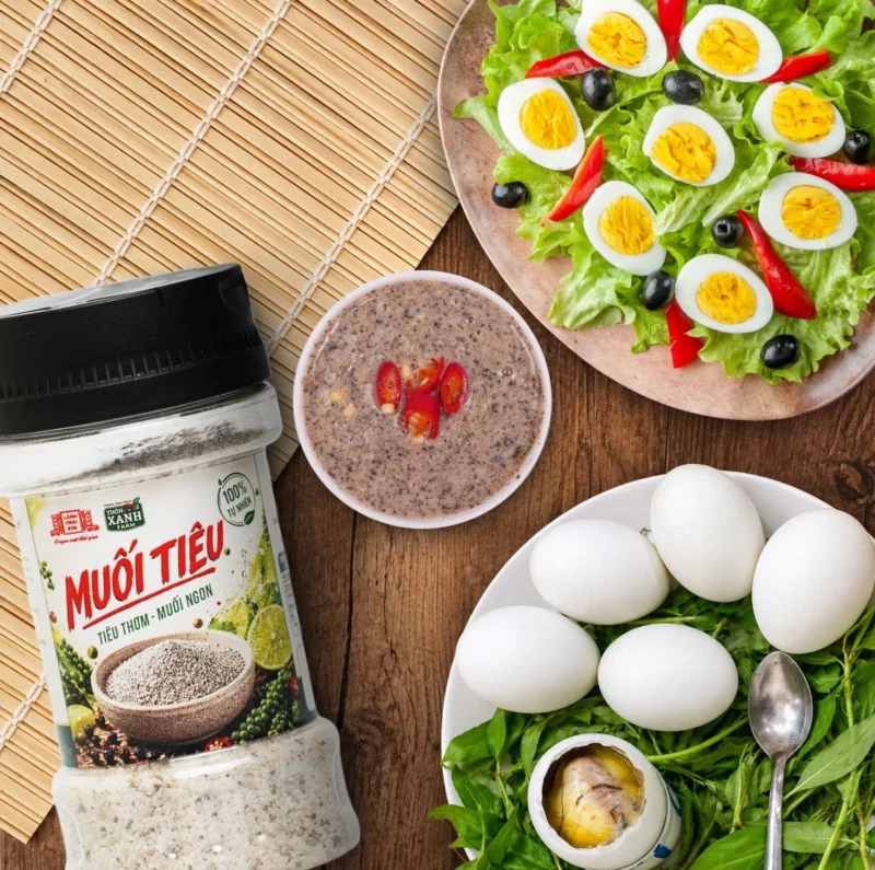 [Hủ 100g] Muối tiêu Làng Chài Xưa - Muối ngon tiêu thơm - Chấm với chả lụa, trứng, hải sản - ảnh sản phẩm