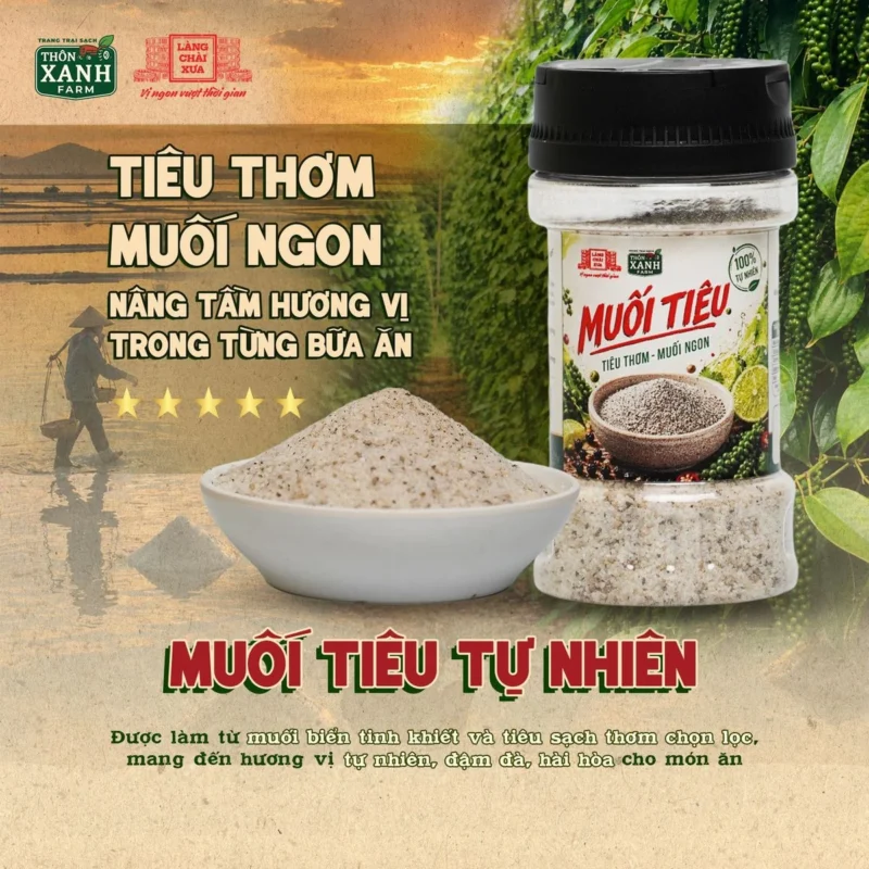 [Hủ 100g] Muối tiêu Làng Chài Xưa - Muối ngon tiêu thơm - Chấm với chả lụa, trứng, hải sản - ảnh sản phẩm