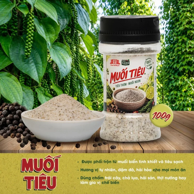 [Hủ 100g] Muối tiêu Làng Chài Xưa - Muối ngon tiêu thơm - Chấm với chả lụa, trứng, hải sản - ảnh sản phẩm