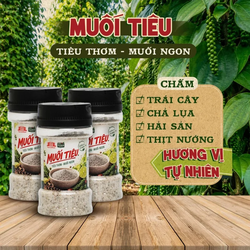 [Combo 3 hủ 100g] Muối tiêu Làng Chài Xưa - Muối ngon tiêu thơm - Chấm với chả lụa, trứng, hải sản - ảnh sản phẩm