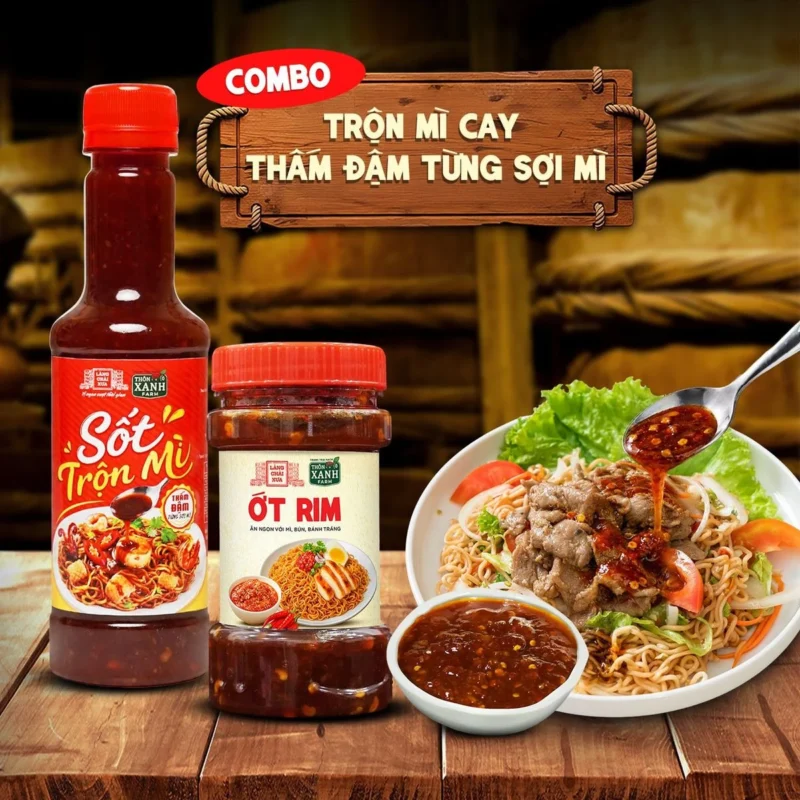 [Combo 2 món] Sốt trộn mì 300g và Ớt Rim 140g Làng Chài Xưa - Trộn mì cay thấm đậm từng sợi mì - ảnh sản phẩm