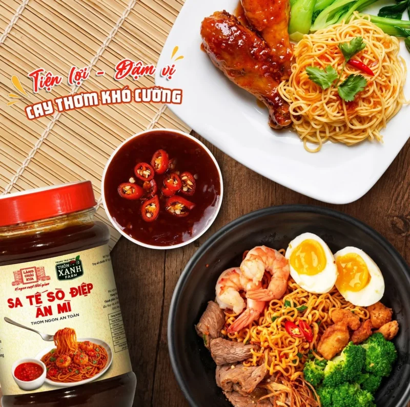 [Combo 2 món] Ớt rim 140g và Sốt sa tế sò điệp 260g Làng Chài Xưa nguyên liệu tươi ăn mì rất ngon - ảnh sản phẩm