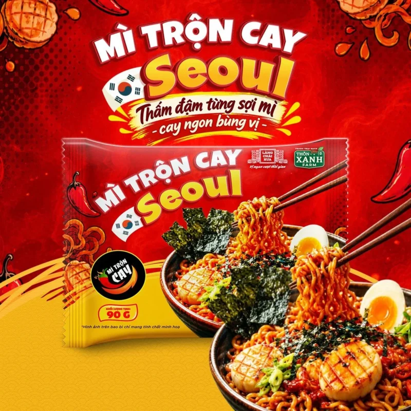 Mì Trộn Cay Seoul 90g- Thấm đậm từng sợi mì cay thơm bùng vị Làng Chài Xưa - ảnh sản phẩm